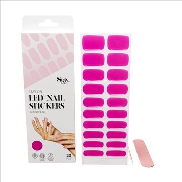 StayLAC Hybryda w naklejce LED NAIL STICKERS StayON Stay Pink