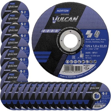 TARCZA DO CIĘCIA MEATLU NORTON VULCAN 125x1 STAL INOX 25 szt