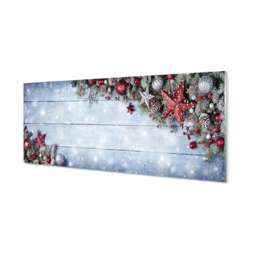 Nowoczesny panel Bombki szyszki deski 125x50 cm