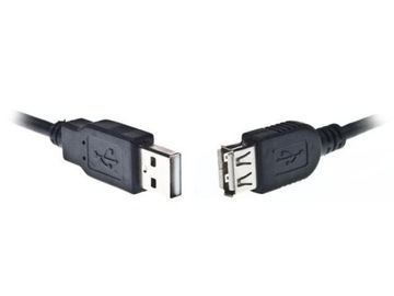 przedłużacz USB 2.0 AM-AF 3m czarny męsko-żeński