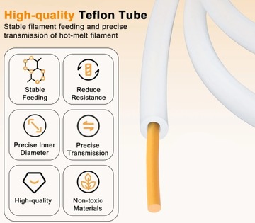 Трубка тефлоновая ПТФЭ - 4,0 х 6,0 мм - 3D, кратная 10 см