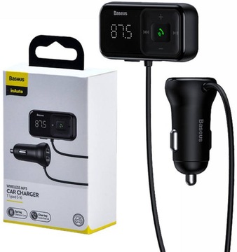 BASEUS TRANSMITER FM BLUETOOTH ŁADOWARKA SAMOCHODOWA 2x USB AUX SD 2.1A