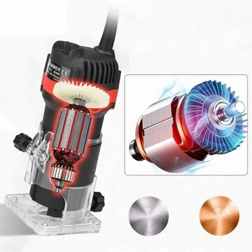 РУЧНОЙ КРОМОЧНО-ФРЕЗЕРНЫЙ СТАНОК 800ВТ КРОМОТРЕЗЧИК 6,35 ММ 30000 ОБ/МИН РЕЗКИ