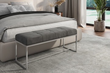 Ławka pufa tapicerowana loft metal PRZESZYCIA 90x30x44