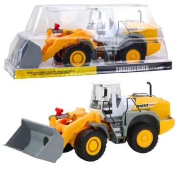 Екскаватор Будівельна машина Велика Рухома Ложка Сіро- Жовта Lean Toys