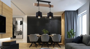 ПОТОЛОЧНЫЙ СВЕТИЛЬНИК ЛЮСТРА 015-2PL WOD LED E27 ЛОФТ ГОСТИНАЯ СПАЛЬНЯ