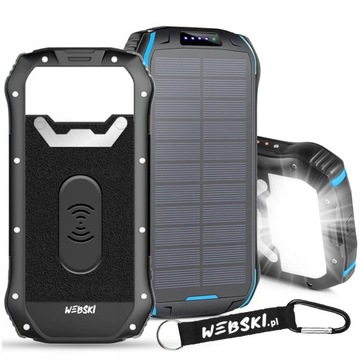 ARMOR SOLAR POWERBANK ВОДОНЕПРОНИЦАЕМЫЙ ИНДУКЦИОННЫЙ КАБЕЛЬ 3 в 1 ФАКЕЛ 33500 мАч