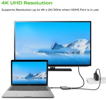 Переходник USB-C USB 3.1 на HDMI/USB 3.0/USB-C 4K