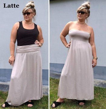 Zwiewna SPÓDNICA długa SUKIENKA plus size 46