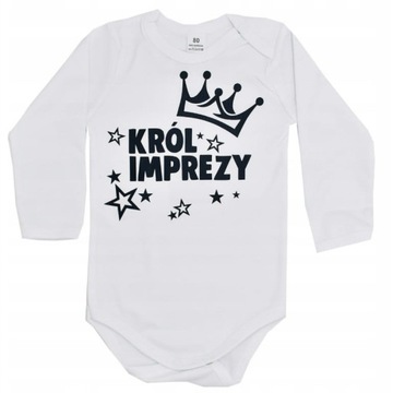 Body KRÓL IMPREZY na roczek urodziny prezent