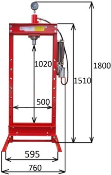 ГИДРАВЛИЧЕСКИЙ ПРЕСС 20 Т - ПНЕВМАТИЧЕСКИЙ - СДВИЖНОЙ ПОРШЕНЬ - ПРОЧНЫЙ - БОЛЬШОЙ