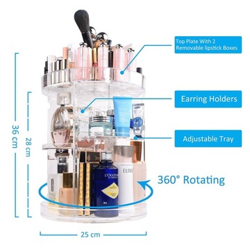 Поворотный органайзер для косметики, акриловых украшений.