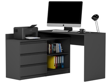 Комплект письменный стол и комод угловой 120х50 антрацит Н-15