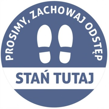 NAKLEJKA NA PODŁOGĘ 30cm STAŃ TUTAJ