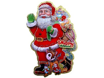 ДЕКОРА ДЛЯ ОКОН САНТА ДВУХСТОРОННЯЯ, XXL, 5 шт.