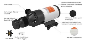 ФЕКАЛЬНЫЙ НАСОС С ИЗМЕЛЬЧИТЕЛЕМ 12 В ДЛЯ ЯХТ-КЕМПЕРА, ТУАЛЕТ