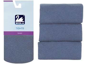 WOLA RAJSTOPY GŁADKIE BAWEŁNA 140/146 JEANS