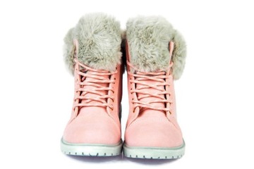 РОЗОВЫЕ ЗИМНИЕ УТЕПЛЕННЫЕ БОТИНКИ, размер 38