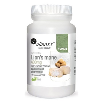 LION'S MANE Soplówka jeżowata 400 mg 90 kapsułek KONCENTRACJA PAMIĘĆ