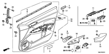 НАКЛАДКА ОКОННАЯ ПЕРЕДНЯЯ ПРАВАЯ HONDA CIVIC 2.2