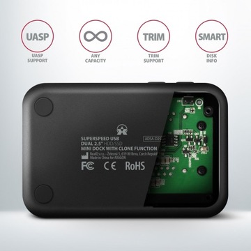 Док-станция MINI ADSA-D25, USB 3.2 Gen 1 -''