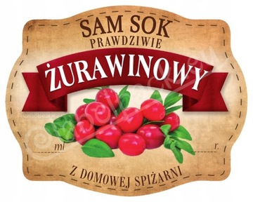 SOK ŻURAWINA - Etykieta, naklejka 10x