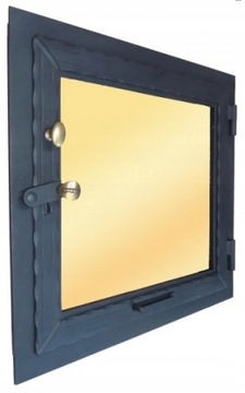 Стальная дверца каминной печи 70x40 со стеклом