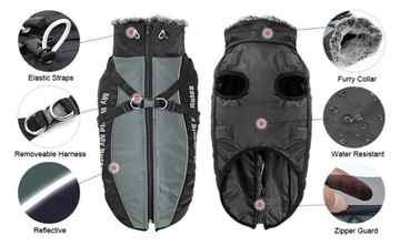 Непромокаемые зимние куртки для собак, одежда для средних и крупных собак.