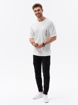 T-shirt męski bawełniany OVERSIZE S1628 biały XL