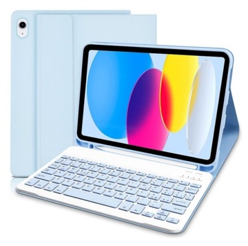 ETUI CASE KLAWIATURA do APPLE IPAD 10.9 GEN 10 2022 A2696 NIEBIESKI