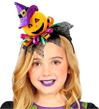 Dekoracyjna OPASKA na głowę z DYNIĄ, Dekoracja na Halloween ŚWIĘTO DYNI