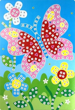 Wyklejanka Mozaika piankowa do wyklejania Motyl + kryształki