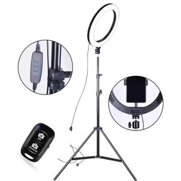 Светодиодная кольцевая лампа 80 Вт + кольцевая подставка 5 кг