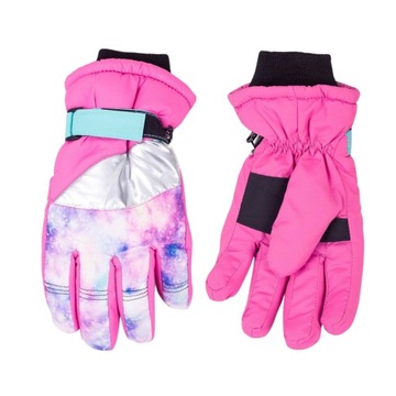 RĘKAWICZKI DZIEWCZĘCE NARCIARSKIE PIĘCIOPALCZASTE YO CLUB 8 LAT+ 16CM