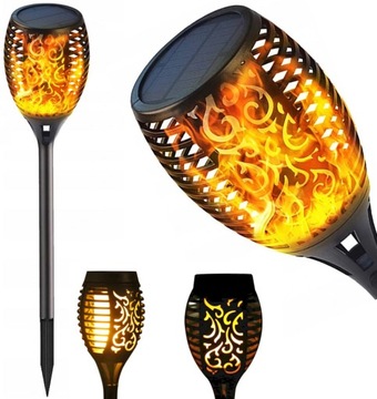 LAMPA SOLARNA POCHODNIA EFEKT PŁOMIEŃ 12 led