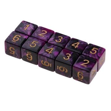 10PCS EDUCATIONAL GEOMETRIC D6 POLYHEDRAL NEW TEACHING Purple+Black