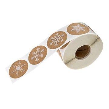 Набор наклеек для подарочной упаковки «Праздничная снежинка», коричневый, 3–3 шт.