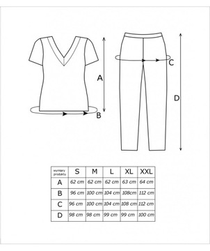 Donna Rita granatowa - piżama damska XL
