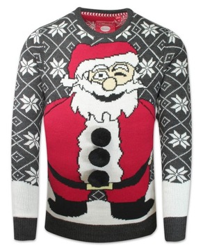 Świąteczny Sweter z Mikołajem Brave Soul S
