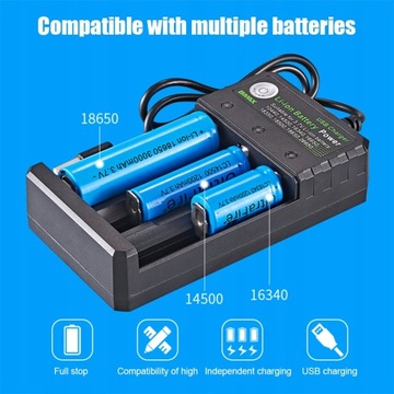 Зарядное устройство Smart 18650 с 3-слотовым литий-ионным аккумулятором 4,2 В