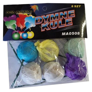 RÓŻNOKOLOROWE DYMY 6 SZT MAXSEM