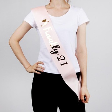 6xFinally 21 Атласный пояс Поздравление с днем ​​рождения