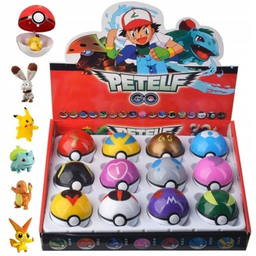 12SZT POKÉMON POKEBALL NIESPODZIANKA KULA RÓŻNE RODZAJE KOLEKCJA FIGUREK