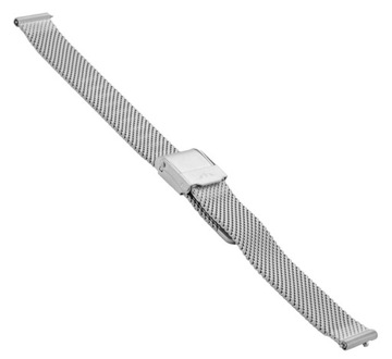 Siatkowa bransoleta stalowa do zegarka Bisset Srebrny mesh 16 mm 16mm