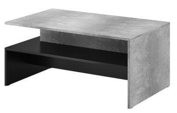 Stolik kawowy ława Maestoso do salonu 100 cm jasny beton - czarny