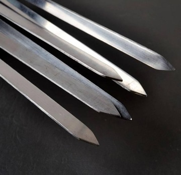 SZPIKULCE SZPIKI SZAMPURY DO SZASZŁYKÓW MIĘSA NA GRILL 12SZT 60cm NIERDZEWN