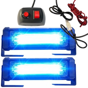 Licht STROBOSKOP blauer W ATRAPE POLICYJNY LED 12V 24V zestaw z pilotem