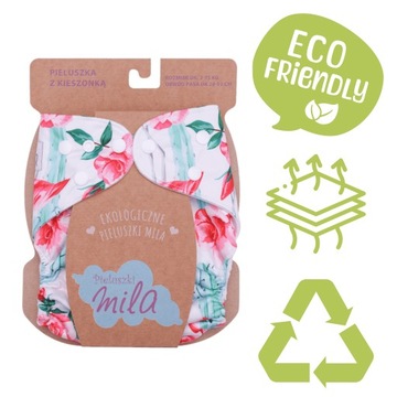 PIELUSZKA dla Dziewczynki PUL Wielorazowa z KIESZONKĄ + 1 WKŁAD PUL GRATIS