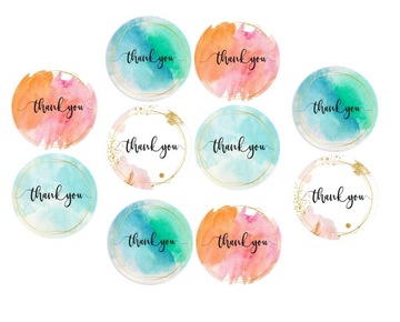 T2 NAKLEJKI THANK YOU DZIĘKUJĘ SCRAPBOOKING 10szt