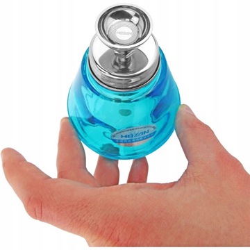 БУТЫЛКА-ДИСПЕНСЕР С НАСОСОМ, ВАННОЙ, СИНИМ СТЕКЛОМ - 150 МЛ